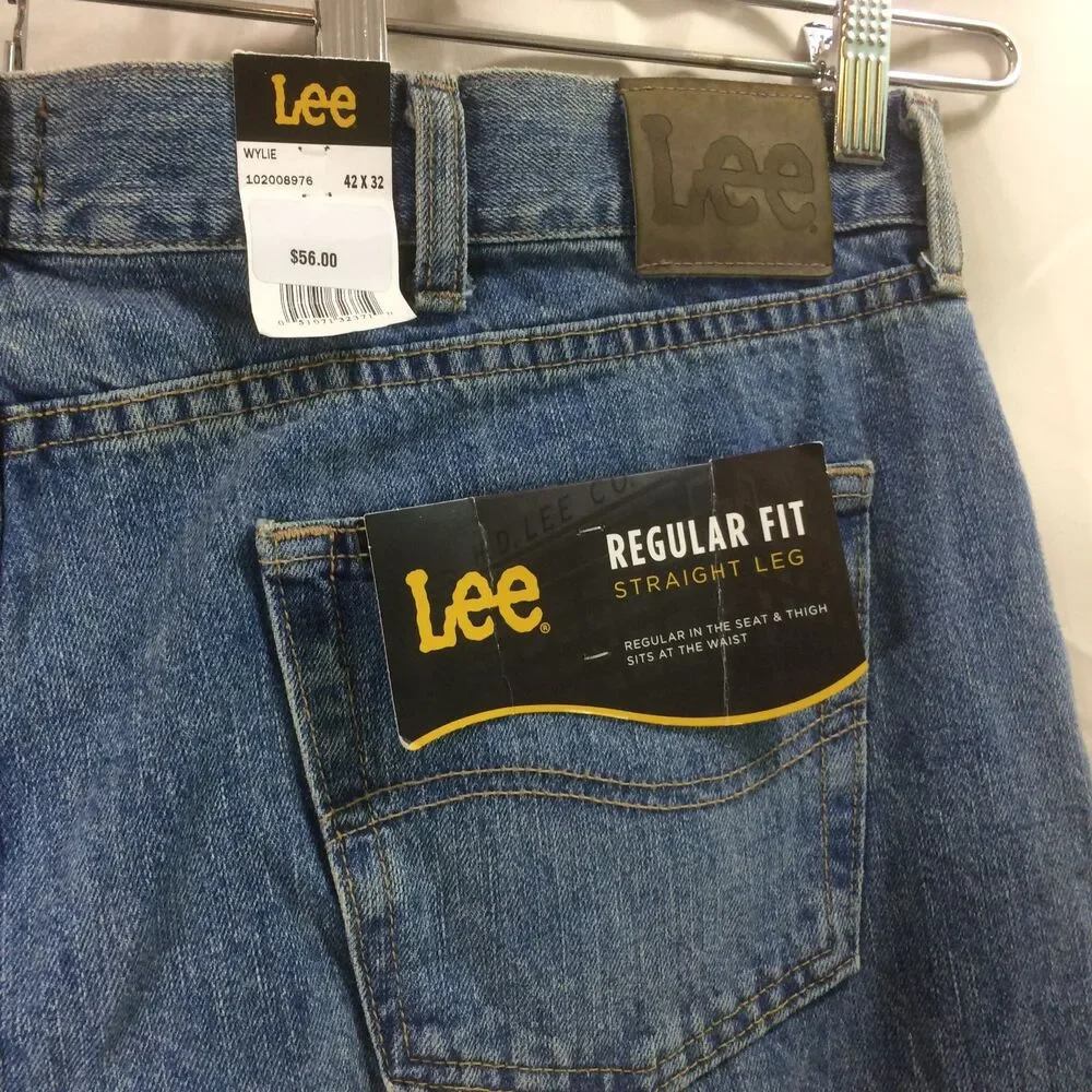 NEW Lee Wylie Jeans 42x32 Regular Fit Straight Leg Mens NWT 100% Cotton